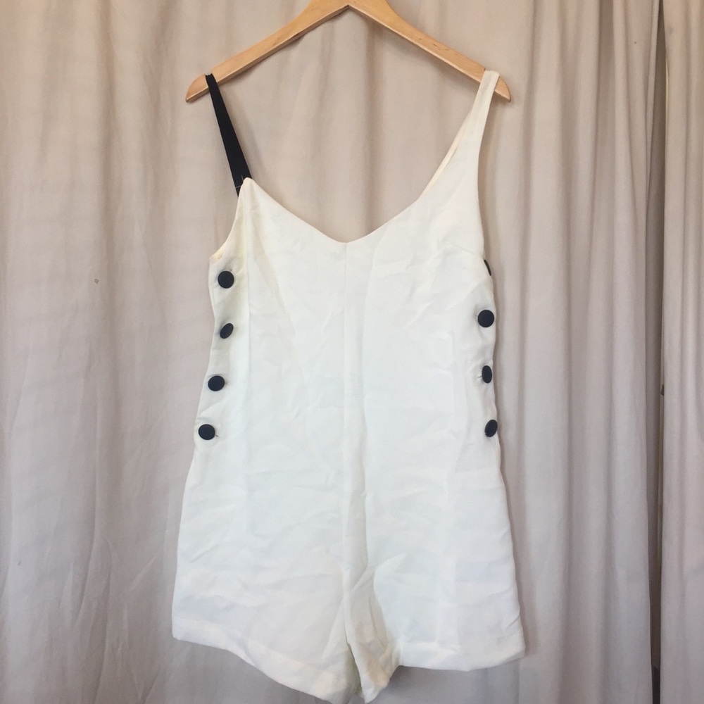 Zara White shorts romper